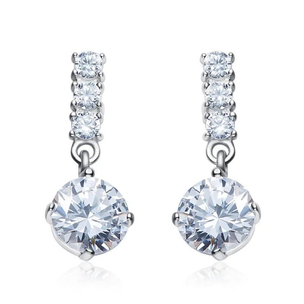 Kristal Taşlı  Sallantılı Küpe (Altın Kaplama) - E02307